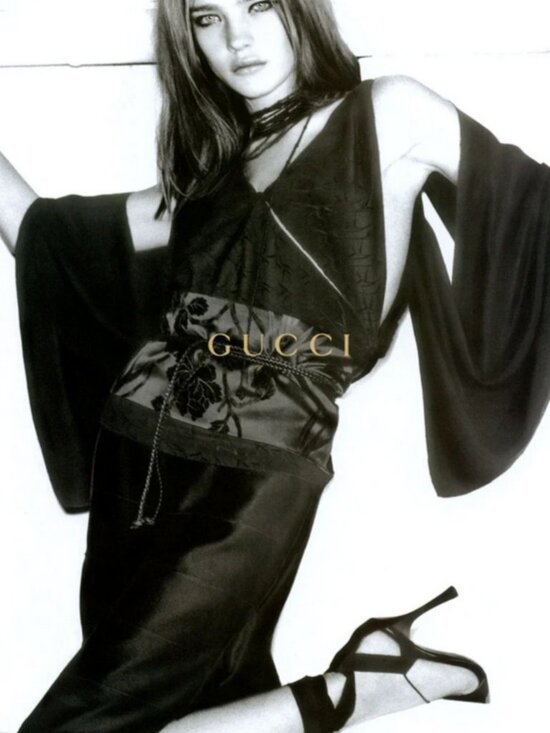 Gucci by Tom Ford 2002 Rare Runway Silk & Leather Black Bamboo Obi Belt main image 12